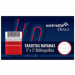 TARJETAS ESTRELLA 3X5" RAYADAS C/100