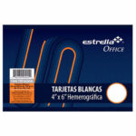 TARJETAS ESTRELLA 4X6" BLANCAS C/100