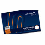 TARJETAS ESTRELLA 5X8" BLANCAS C/100