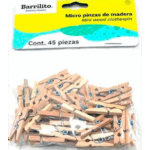 MICRO PINZAS BARRILITO MADERA NATURAL