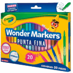 MARCADOR CRAYOLA WONDER C/20 PUNTA FINA