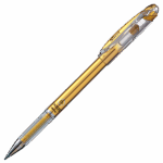 PLUMA PENTEL SLICCI DORADO METALICO GEL 0.8