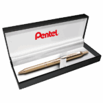 PLUMA PENTEL ENERGEL ORO CLARO EN ESTUCHE