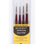 SET PINCELES RODIN CORTOS S-9700 TAKLON BLANCO REDONDOS C/4