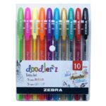 PLUMA ZEBRA DOODLER'Z GLITTER C/10