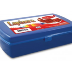 CAJA P/LAPIZ JANEL MEDIANA AZUL REY TRANSPARENTE