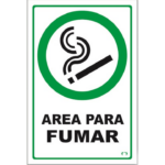 LETRERO CH 20X30 CM AREA PARA FUMAR