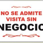 LETRERO CH 20X30 CM NO SE ADMITE VISITA SIN NEGOCIO