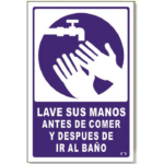 LETRERO CH 20X30 CM LAVE SUS MANOS