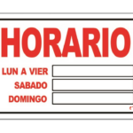 LETRERO GDE 40X60 CM HORARIO
