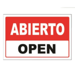 LETRERO MED 30X46 CM ABIERTO/OPEN