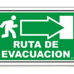 LETRERO MED 30X46 CM RUTA DE EVACUACION DERECHO