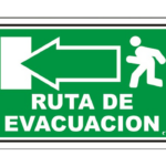 LETRERO MED 30X46 CM RUTA DE EVACUACION IZQUIERDO