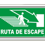 LETRERO MED 30X46 CM RUTA DE ESCAPE DERECHO